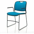 United Chair Co Chair, w/Arms, Fabric, 22inx22-1/2inx31in, BK/Cobalt, 2PK UNCFE4FS03TP04